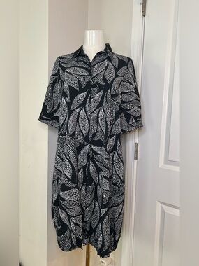Chicos Women’s Dress Sz 0-US S Cinched Bubble Hem Pockets Beach Travel